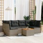 7-piece garden sofa set with gray PE rattan cushions by , Garden sets - Ref: Foro24-3223561, Price: 387,04 €, Discount: %
