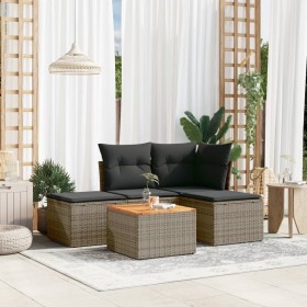 Garden sofa set with cushions 5 pieces gray synthetic rattan by , Garden sets - Ref: Foro24-3223589, Price: 246,61 €, Discoun...