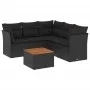 6-teiliges Gartensofa-Set und schwarze synthetische Rattankissen von , Gartensets - Ref: Foro24-3223633, Preis: 377,19 €, Rab...