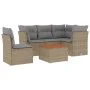 Garden sofa set with cushions 6 pieces beige synthetic rattan by , Garden sets - Ref: Foro24-3223644, Price: 360,17 €, Discou...