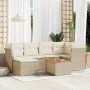 7-piece garden sofa set and beige synthetic rattan cushions by , Garden sets - Ref: Foro24-3223748, Price: 456,47 €, Discount: %