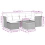 Set sofás de jardín 7 piezas y cojines ratán sintético beige