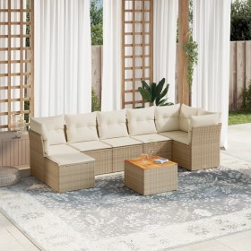 Garden sofa set with beige cushions 8 pcs PE rattan by , Garden sets - Ref: Foro24-3223755, Price: 490,20 €, Discount: %