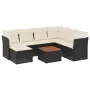 Set de sofás de jardín 8 piezas y cojines ratán sintético negro de , Conjuntos de jardín - Ref: Foro24-3223760, Precio: 452,0...