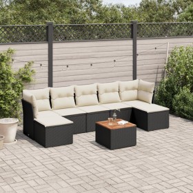 8-teiliges Gartensofa-Set und schwarze synthetische Rattankissen von , Gartensets - Ref: Foro24-3223774, Preis: 391,12 €, Rab...