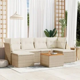 7-piece garden sofa set and beige synthetic rattan cushions by , Garden sets - Ref: Foro24-3223769, Price: 410,76 €, Discount: %