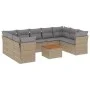 Juego de sofás jardín con cojines beige 10 pzas ratán sintético de , Conjuntos de jardín - Ref: Foro24-3223805, Precio: 580,0...