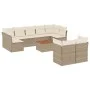 Juego de sofás jardín con cojines beige 10 pzas ratán sintético de , Conjuntos de jardín - Ref: Foro24-3223811, Precio: 654,8...