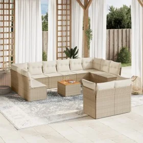 Garden sofa set with cushions 13 pieces beige synthetic rattan by , Garden sets - Ref: Foro24-3223916, Price: 882,15 €, Disco...