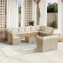 Garden sofa set with cushions 13 pieces beige synthetic rattan by , Garden sets - Ref: Foro24-3223916, Price: 882,15 €, Disco...