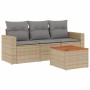 Garden sofa set with cushions 4 pieces beige synthetic rattan by , Garden sets - Ref: Foro24-3223994, Price: 244,88 €, Discou...