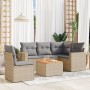 Juego de sofás jardín con cojines 6 pzas ratán sintético beige de , Conjuntos de jardín - Ref: Foro24-3224127, Precio: 373,44 €