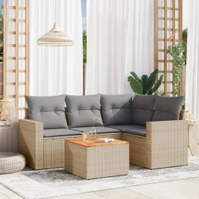 Garden sofa set with cushions 5 pieces beige synthetic rattan by , Garden sets - Ref: Foro24-3224106, Price: 319,83 €, Discou...