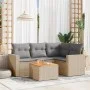 Garden sofa set with cushions 5 pieces beige synthetic rattan by , Garden sets - Ref: Foro24-3224106, Price: 319,83 €, Discou...