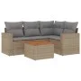 Garden sofa set with cushions 5 pieces beige synthetic rattan by , Garden sets - Ref: Foro24-3224106, Price: 319,83 €, Discou...