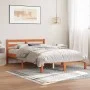Solid wax brown pine wood bed frame 120x200 cm by , Beds and slatted bases - Ref: Foro24-844144, Price: 89,21 €, Discount: %