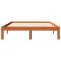 Bettgestell aus massivem, wachsbraunem Kiefernholz, 140 x 190 cm von , Betten und Lattenroste - Ref: Foro24-844167, Preis: 10...