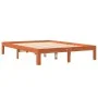 Estructura de cama madera maciza pino marrón cera 140x190 cm de , Camas y somieres - Ref: Foro24-844167, Precio: 105,45 €, De...