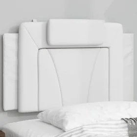 White synthetic leather padded bed headboard 90 cm by , Headboards and footboards - Ref: Foro24-374768, Price: 43,38 €, Disco...