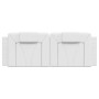 Cabecero de cama acolchado cuero sintético blanco 120 cm