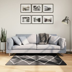 PAMPLONA moderner Langflorteppich Schwarz und Creme 120x120cm von , Teppiche - Ref: Foro24-375409, Preis: 49,42 €, Rabatt: %
