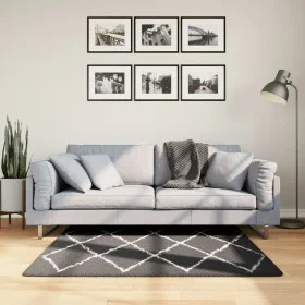 PAMPLONA moderner Langflorteppich Schwarz und Creme 120x120cm von , Teppiche - Ref: Foro24-375409, Preis: 45,71 €, Rabatt: %