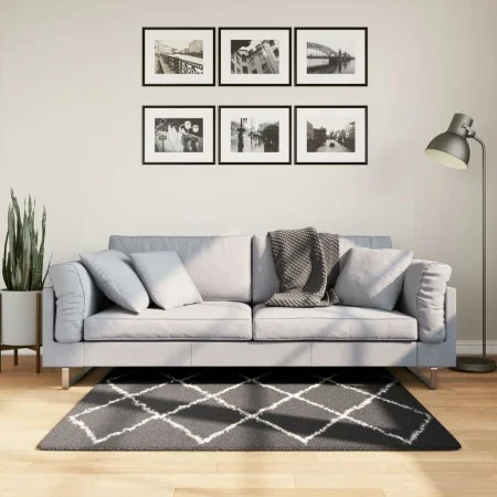 PAMPLONA moderner Langflorteppich Schwarz und Creme 120x120cm von , Teppiche - Ref: Foro24-375409, Preis: 45,71 €, Rabatt: %