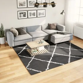 PAMPLONA moderner Langflorteppich Schwarz und Creme 240x240cm von , Teppiche - Ref: Foro24-375416, Preis: 96,84 €, Rabatt: %