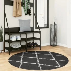 Moderner Hochflorteppich PAMPLONA Schwarz und Creme Ø 120 cm von , Teppiche - Ref: Foro24-375421, Preis: 32,10 €, Rabatt: %
