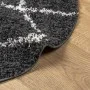 Moderner Hochflorteppich PAMPLONA Schwarz und Creme Ø 120 cm von , Teppiche - Ref: Foro24-375421, Preis: 32,10 €, Rabatt: %