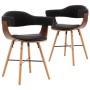 Esszimmerstühle 2 Stk. Kunstleder und gebogenes Holz schwarz von vidaXL, Essstühle - Ref: Foro24-283137, Preis: 208,77 €, Rab...