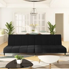 2 seater black velvet sofa bed by , Sofas - Ref: Foro24-375880, Price: 252,64 €, Discount: %
