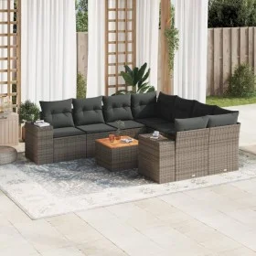 9-teiliges Gartenmöbel-Set und graue synthetische Rattankissen von , Gartensets - Ref: Foro24-3225374, Preis: 556,88 €, Rabat...