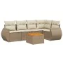Garden sofa set with cushions 6 pieces beige synthetic rattan by , Garden sets - Ref: Foro24-3257325, Price: 451,96 €, Discou...