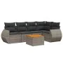 6-teiliges Gartenmöbel-Set und graue synthetische Rattankissen von , Gartensets - Ref: Foro24-3257327, Preis: 389,51 €, Rabat...