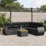 Set de comedor de jardín 7 pzas y cojines ratán sintético negro de , Conjuntos de jardín - Ref: Foro24-3257350, Precio: 447,5...