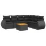 7-piece garden dining set and black synthetic rattan cushions by , Garden sets - Ref: Foro24-3257350, Price: 435,20 €, Discou...