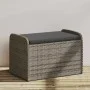 Storage bench with gray synthetic rattan cushion 80x51x52 cm by , garden benches - Ref: Foro24-365731, Price: 134,42 €, Disco...