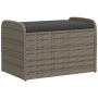 Aufbewahrungsbank mit grauem synthetischem Rattankissen 80x51x52 cm von , Gartenbänke - Ref: Foro24-365731, Preis: 143,17 €, ...