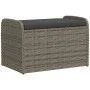 Storage bench with gray synthetic rattan cushion 80x51x52 cm by , garden benches - Ref: Foro24-365731, Price: 134,42 €, Disco...