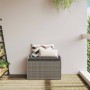 Aufbewahrungsbank mit grauem synthetischem Rattankissen 80x51x52 cm von , Gartenbänke - Ref: Foro24-365731, Preis: 143,17 €, ...