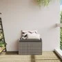 Storage bench with gray synthetic rattan cushion 80x51x52 cm by , garden benches - Ref: Foro24-365731, Price: 134,42 €, Disco...