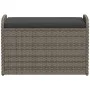 Banco de almacenaje con cojín ratán sintético gris 80x51x52 cm de , Bancos de jardín - Ref: Foro24-365731, Precio: 134,38 €, ...