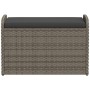 Storage bench with gray synthetic rattan cushion 80x51x52 cm by , garden benches - Ref: Foro24-365731, Price: 143,17 €, Disco...