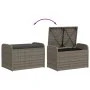 Storage bench with gray synthetic rattan cushion 80x51x52 cm by , garden benches - Ref: Foro24-365731, Price: 134,42 €, Disco...