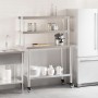 Mesa de trabajo para cocina con estante acero inox 110x55x150cm