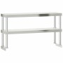 Mesa de trabajo para cocina con estante acero inox 110x55x150cm