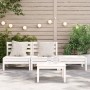3-seater garden sofa in solid white pine wood by , Modular outdoor sofas - Ref: Foro24-838034, Price: 126,76 €, Discount: %