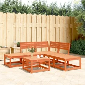 Garden sofa set 5 pieces solid pine wood wax brown by , Garden sets - Ref: Foro24-3216957, Price: 387,54 €, Discount: %