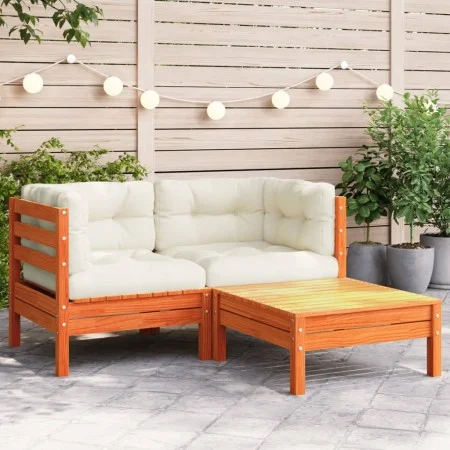 2-seater garden sofa with cushions and footrest by , Modular outdoor sofas - Ref: Foro24-838178, Price: 234,90 €, Discount: %